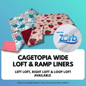 Guinea Pig Wide Loft & Ramp Liners – Fits Cagetopia Wide Lofts – Absorbent Washable Fleece