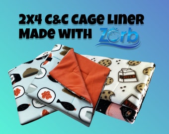 2X4 C&C Guinea Pig Liner Made With Zorb® - Fleece Cage Liners - Pet Bedding - Fleece Cage Liner