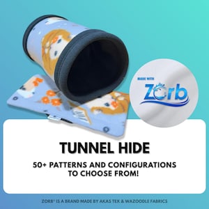 Guinea Pig Tunnel - Made With Zorb® - Guinea Pig Fleece Hide - Waterproof Upgrade - Removable Pad - Play Tunnel