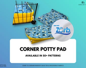 Guinea Pig Cage-Corner Potty Pad – Made With Zorb® - Absorbent Fleece Cage Pad