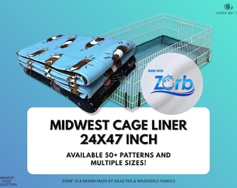Guinea Pig Midwest Fleece Cage Liner 24x47 Size – Made With Ultra-Absorbent Zorb®