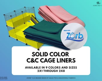 Guinea Pig Cage Liner Made With Zorb® - Custom Fleece Liners - Solid Color Only- 2x2 2x3 2x4 2x5 2x6 - C&C Liner - Kavee Cage - Cagetopia
