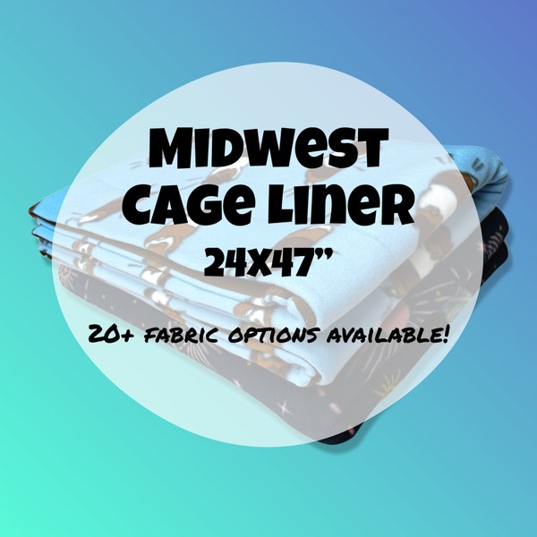 Guinea Pig Midwest Cage Liner Made With Zorb® - Midwest Cage Size - Pet Bedding - Midwest Cage - 24x47 - Fleece Cage Liner