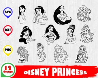 Princess Faces Svg Etsy