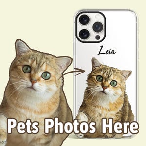 Personalized Photo of Cat Phone Case, Portrait of Your Pet, Cat Photos On Items, Personalized Gift for Cat Mom, Cat Lover Gifts, PF05