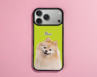 Coque iPhone personnalisée chien, coque de portable personnalisée chien, coque de portable personnalisée animal de compagnie pour elle, cadeau d'anniversaire pour lui, PF07