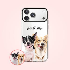 Custom multi dog iPhone phone case, Personalized dog gifts, Custom dog gifts, PF03