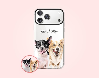 Custom multi dog iPhone phone case, Personalized dog gifts, Custom dog gifts, PF03
