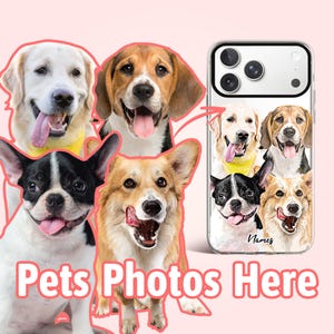 Custom 4 dogs iPhone phone case, Personalized dog gifts, Dog lover memorial gift for dog mom, Dog dad and dog owner gift, PF03 image 2