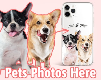 Custom multi dog iPhone phone case, Personalized dog gifts, Dog lover memorial gift for dog mom, Dog dad and dog owner gift