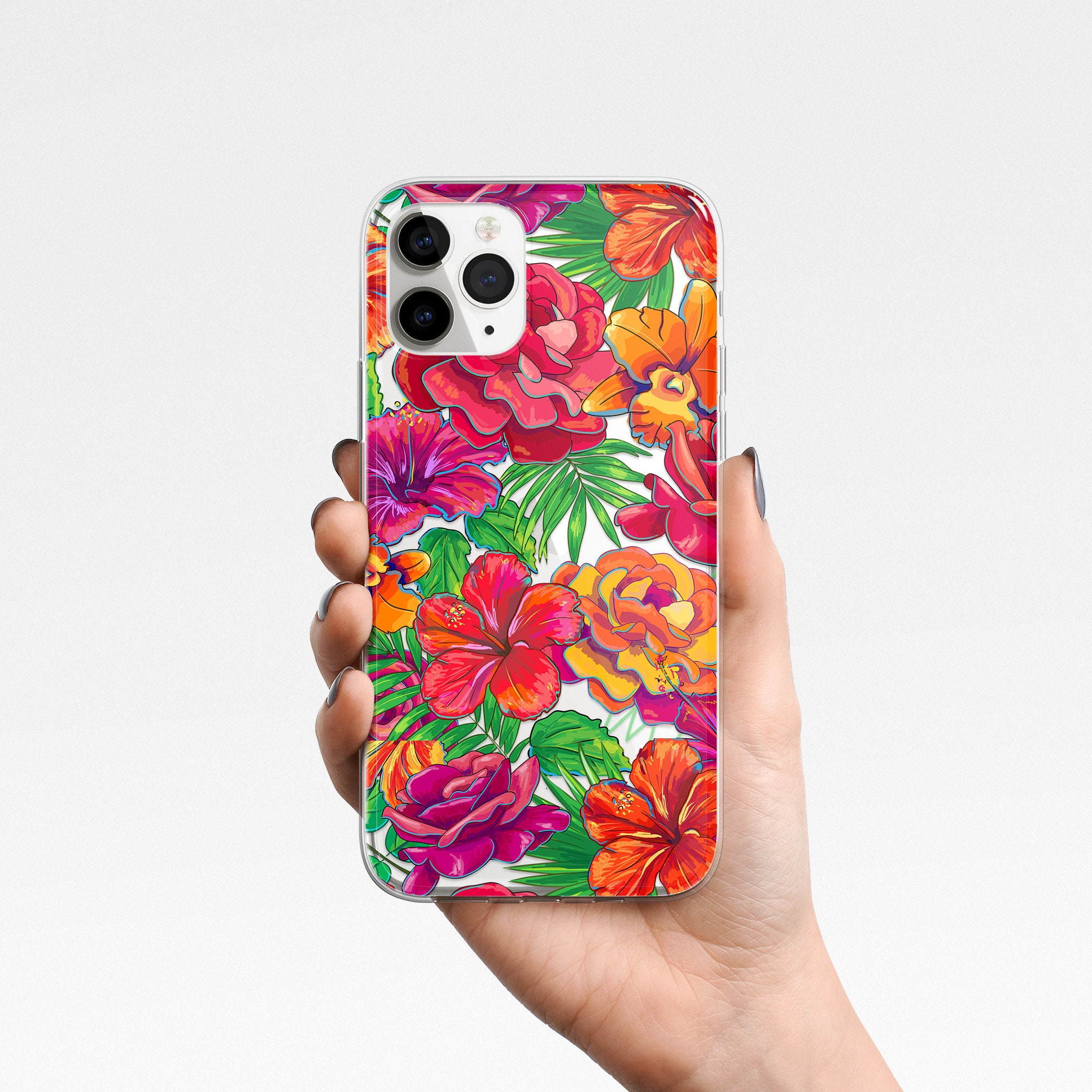 IPhone aesthetic phone case Flower phone case Scarlet Red Etsy