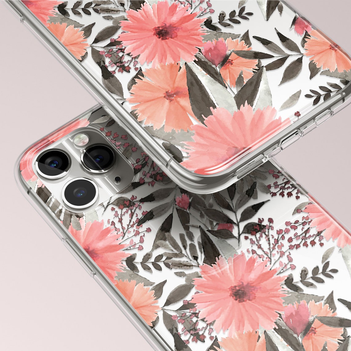 IPhone aesthetic phone case Flower phone case Lilac Pink Etsy