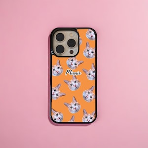 Custom Cat Faces iPhone case, Personalized Cat Phone Case, Birthday Gift For Him, Custom Pet Phone Case For Her, Cat Lover Gift, PF06