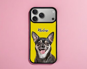 Coque de portable personnalisée pour chien, coque de portable personnalisée pour animal de compagnie pour elle, coque d'iPhone personnalisée pour chien, cadeau d'anniversaire pour lui, PF07