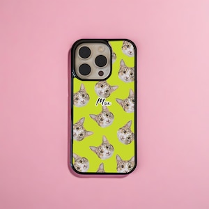 Custom Cat Faces iPhone case, Personalized Cat Phone Case, Birthday Gift For Him, Custom Pet Phone Case For Her, Cat Lover Gift, PF06