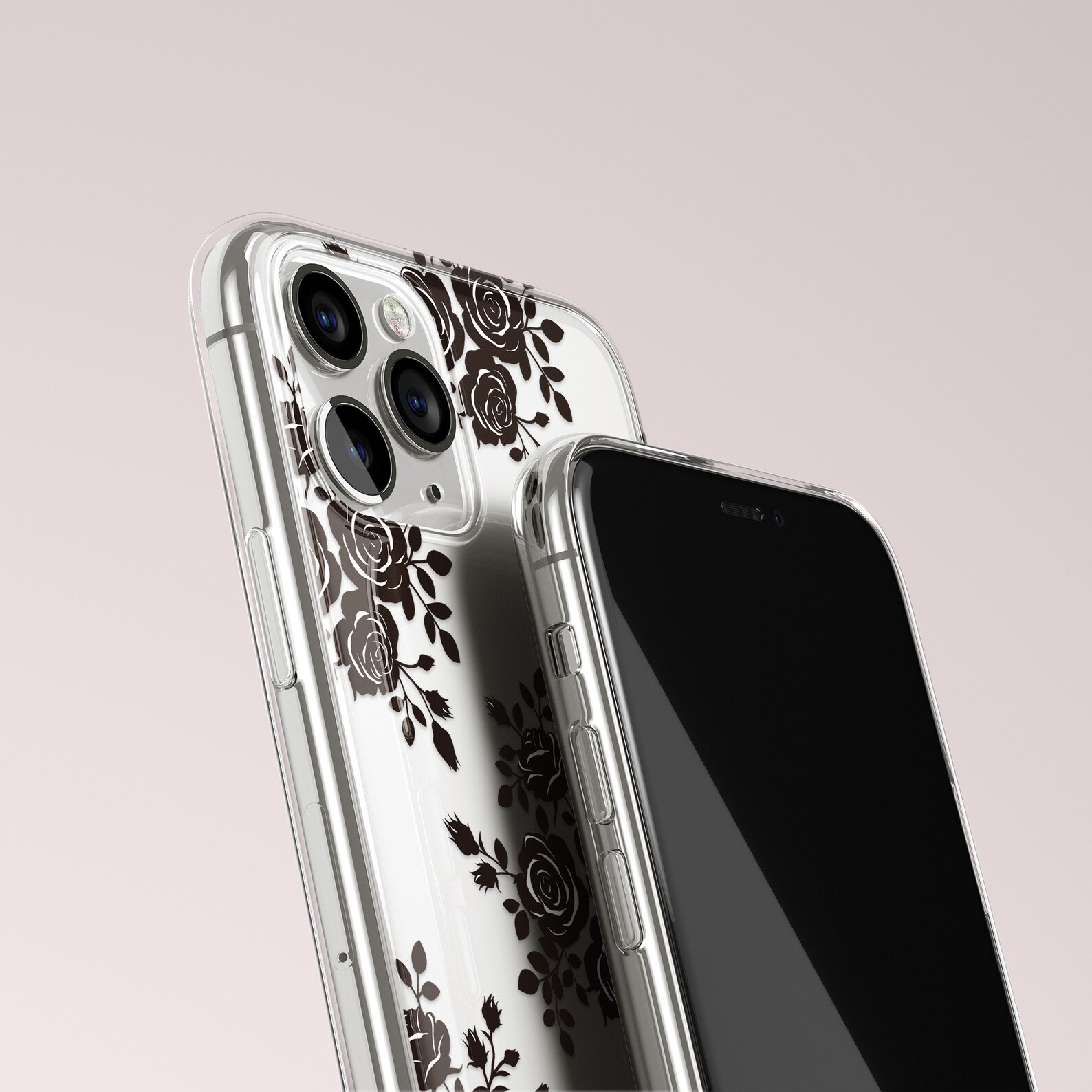 IPhone aesthetic phone case Black flower phone case Black Etsy