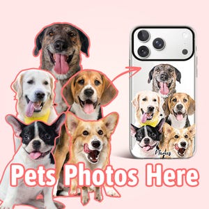 Custom 5 dogs iPhone phone case, Personalized dog gifts, Dog mom phone case, Dog dad and dog owner gift, Cell Phone Case for Boyfriend, PF03 image 2