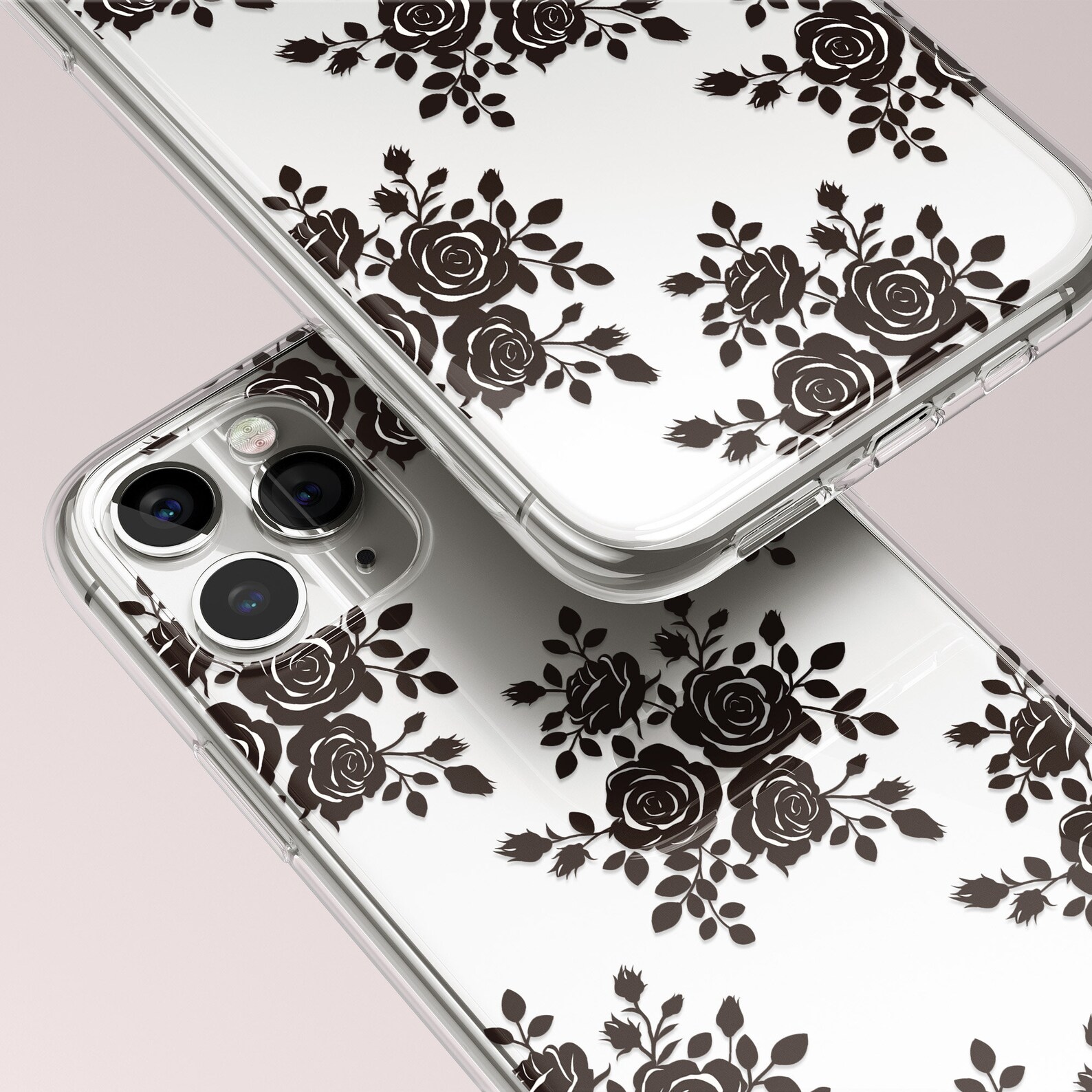 IPhone aesthetic phone case Black flower phone case Black Etsy