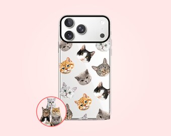 Cat Phone Case, Personalized cat gifts, Cat lover memorial gift for cat mom, Cat dad and cat owner gift, PF02