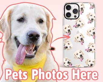 Custom dog face iPhone phone case, Personalized dog gifts, Dog lover memorial gift for dog mom, Dog dad and dog owner gift, PF02