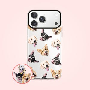Personalisierte drei Hunde Gesicht iPhone Handyhülle, Personalisierte Hunde Geschenke, Hundeliebhaber Gedenkgeschenk für Hundemama, Hunde Papa und Hundebesitzer Geschenk, PF02