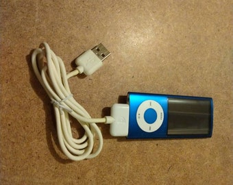 Blue iPod Nano With Charger