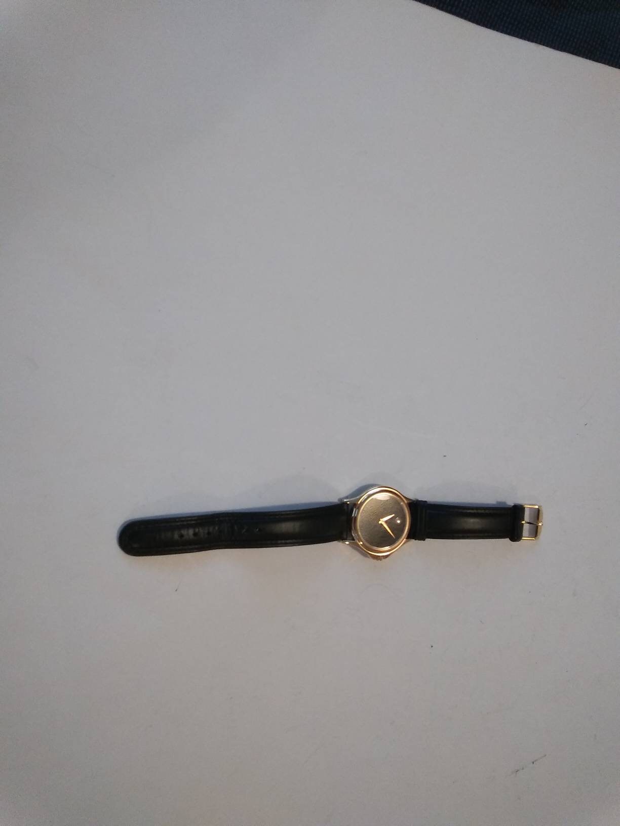 Movado Museum Gold Black Dial Watch Etsy Ireland