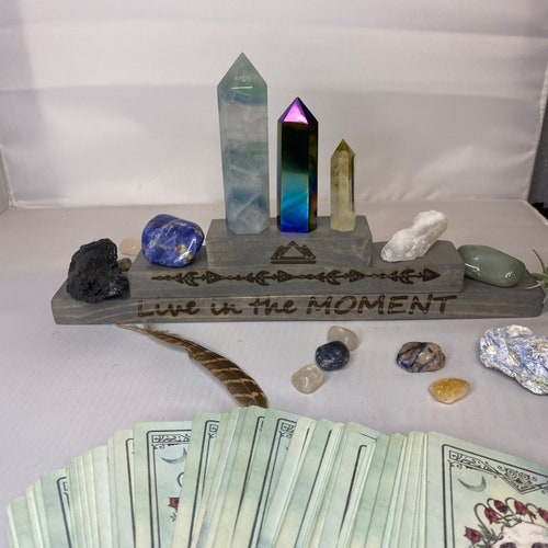 Crystal Display Shelf Altar Stand Crystal Holdergemstones Etsy