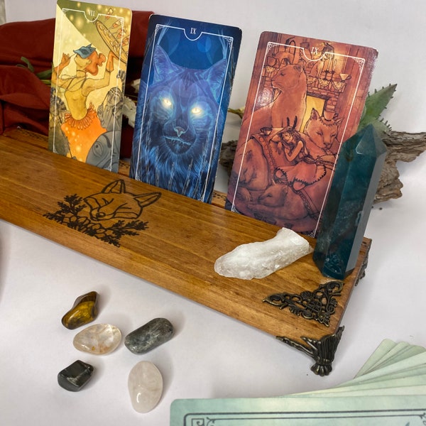 Tarot Card Holder, Fox Tarot Card Display, Tarot Card Display, Tarot Storage, Meditation Table, Altar Table Tarot Holder, Oracle Card Holder