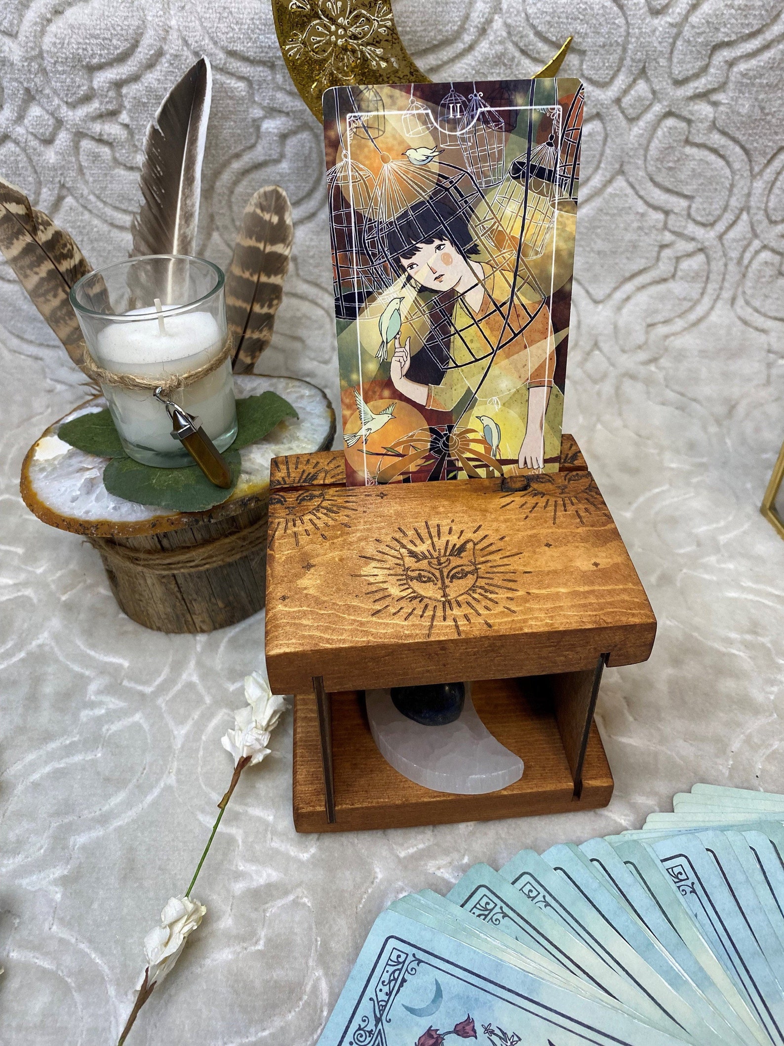 Tarot Card Holder Card of the Day Oracle Card Holder Tarot Etsy