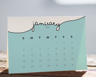 Calendario A5 imprimible 2026 de lunes a domingo con colores pastel, calendario PDF de escritorio minimalista, mini calendario, decoración de oficina, tamaño A5, retrato, digital, JPEG