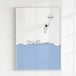Personalized Baby Name Sign Space Custom Newborn Gift Nursery Girl Boy Baby Shower Gift Idea Name Sign Digital Print Kids Bedroom Decor