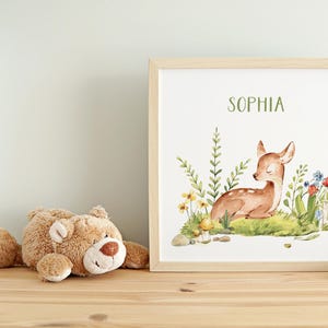 Custom Baby Name Sign Nursery Personalized Baby Name Wall Art Cute Baby Girl Newborn Baby Cute Animal Baby Shower Boy Gift Idea Kids Bedroom