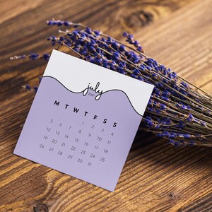 2027 Mini Calendar Cards 4x4 3x3 2x2 Inch Printable Mini Calendar Pastel Colors Sunday Monday Start Journaling Planner Cards Jpeg PDF files