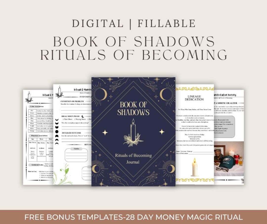 Shadow Rituals Markowski Book of Shadows: Rituals of Becoming, Fillable Grimoire (digital PDF ...