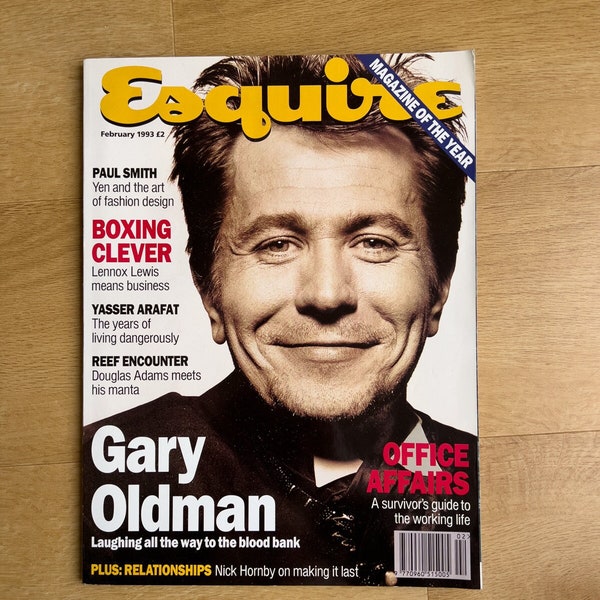 Esquire Magazine Feb 1993- Gary Oldman, Douglas Adams, Lennox Lewis, Nick Hornby, Paul Smith