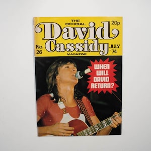 Rare David Cassidy Official UK Magazine - Ideal Gift for Fans! - Issue 26 Jul 1974
