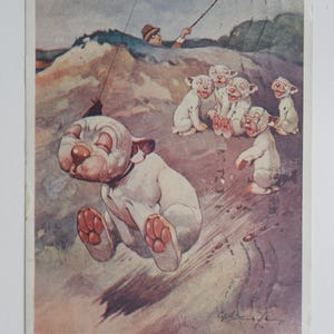 Just A Line - BONZO - Carte postale vintage originale George Studdy (AM)