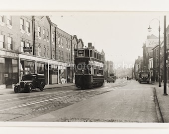 Croydon South End - Car No: 378 - Old London Tram photo taken 1950's (b2)