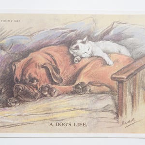 Lucy Dawson « Mac » - « A Dog's Life » - carte postale originale de la Saint-Valentin des années 30 (AJ)