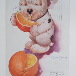J'ai le pépin - BONZO - carte postale vintage George Studdy originale (AM)