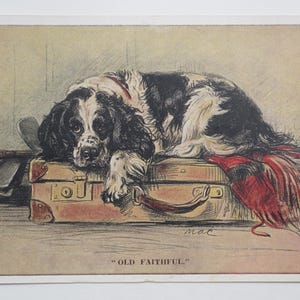 Lucy Dawson « Mac » - « Old Faithful » - carte postale originale de la Saint-Valentin des années 30 (AJ)