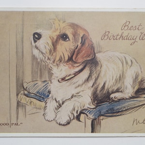 Lucy Dawson « Mac » - « A Good Pal » - carte postale originale de la Saint-Valentin des années 30 (AJ)