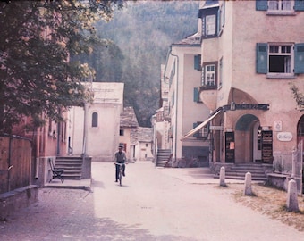 Sils Maria, Haus Schulze - Switzerland 1948 -  Dufaycolor Glass Magic Lantern Slide