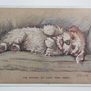 Lucy Dawson « Mac » - « I'm having a easy time here ! » - carte postale originale de la Saint-Valentin des années 30 (AJ)
