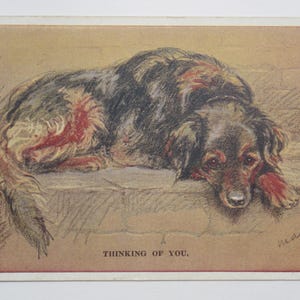 Lucy Dawson « Mac » - « Thinking Of You » - carte postale originale de la Saint-Valentin des années 30 (AJ)