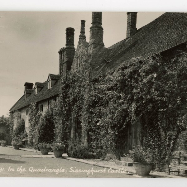 Sissinghurst Castle- In The Quadrangle- Vintage Real Photo Postcard