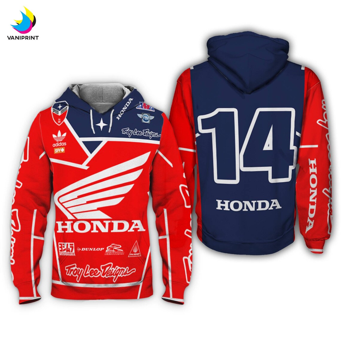 Honda HRC Dirt Bike Motocross Zip Hoodie Racing Clothes Etsy
