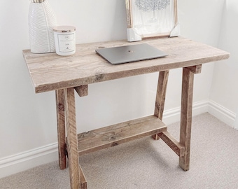 Rustic Wood Desk - Reclaimed Wooden Dressing table - Vintage Writing Desk - Handmade to any size - 'The Splay Desk'