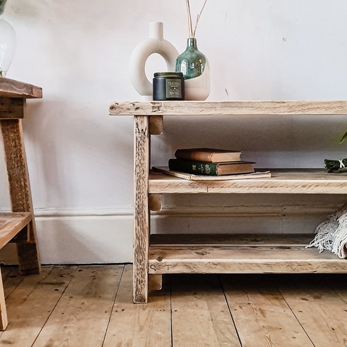 Rustic TV Stand Reclaimed Wood TV Unit Solid Wood TV Etsy UK